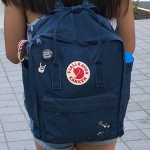 Fjallraven Kanken Royal Blue and Pinstripe